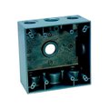Totalturf Electrical Box, Outlet Box, 2 Gang, Die Cast Metal, Square TO157152